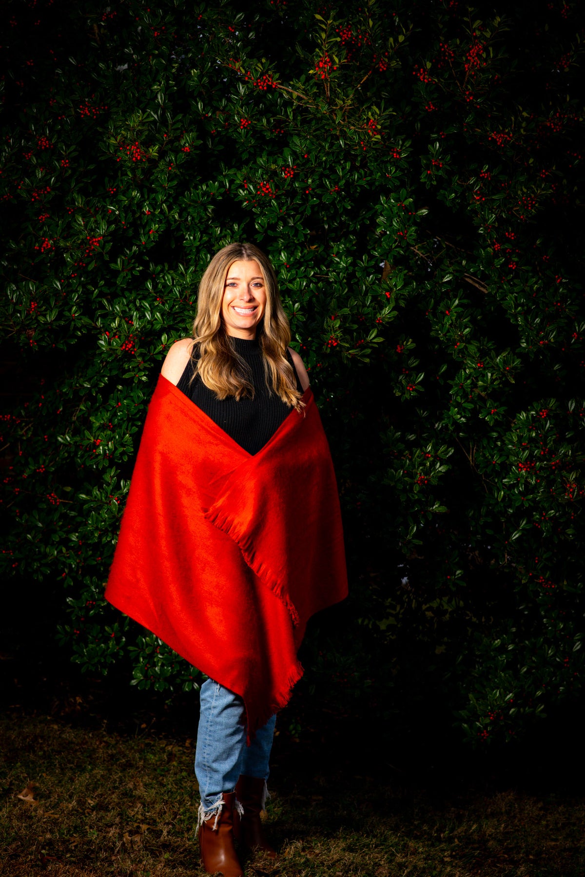 Artisanal Sunset Orange Alpaca Luxury Shawl