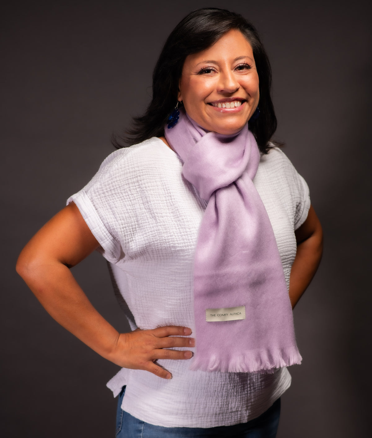 Dusty Lilac Alpaca Wool Scarf | Handwoven Luxury Wrap