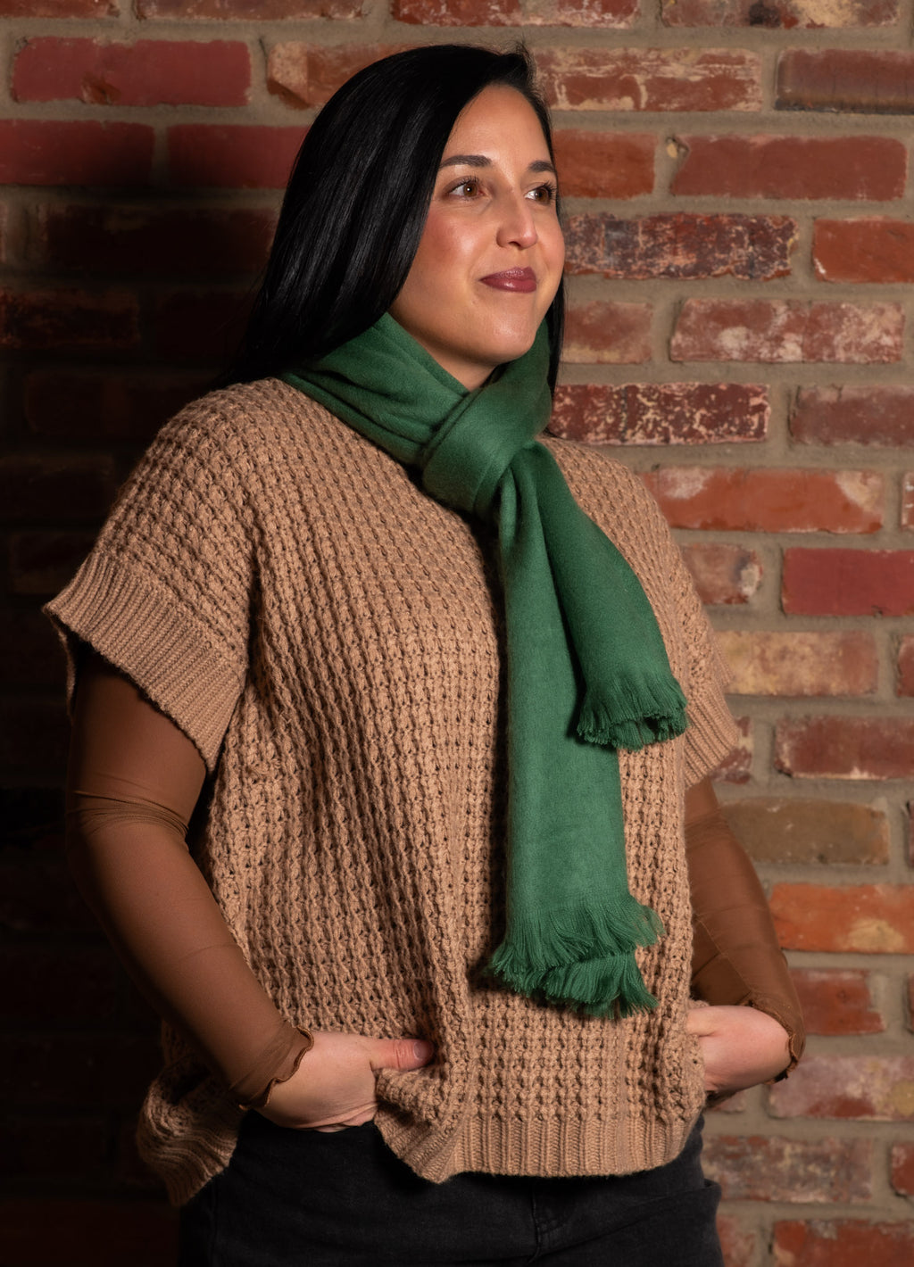 The Otavalo Handwoven Alpaca Scarf | Veridian Green